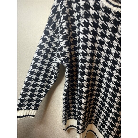 Torrid Womens 3 Houndstooth Knit Sweater Crew goth preppy Clueless 90s mob - Picture 4 of 6